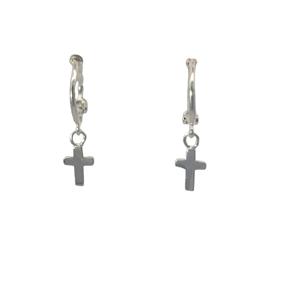 Onatah Sterling Silver Hoop Earrings With Cross Drops