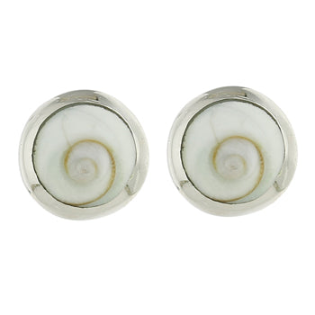 Onatah Sterling Silver Eye Of Shiva Shell Stud Earrings