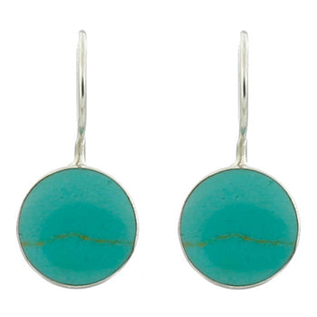 Onatah Sterling Silver Turquoise Earrings With Fixed Shephooks