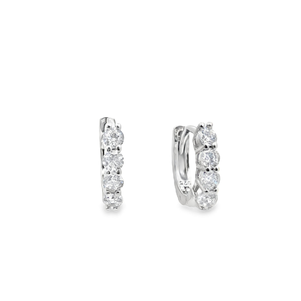 Lustra Sterling Silver Mini Cz Huggie Earrings