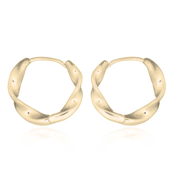 Onatah Sterling Silver Gold Plated Twist Huggies