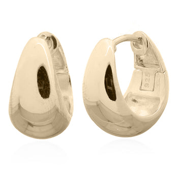 Onatah Sterling Silver Gold Plated Tapered Huggie Earrings