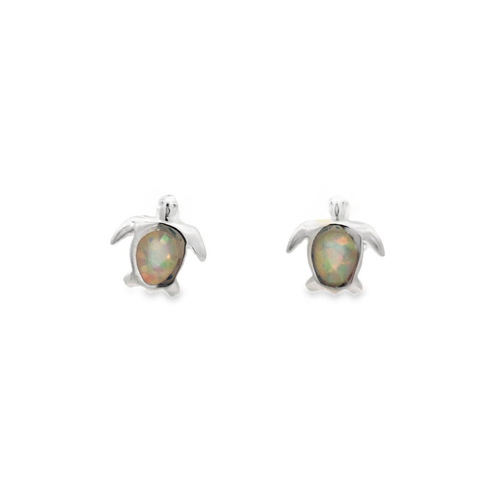 Onatah Sterling White Opalite Set Turtle Stud Earrings