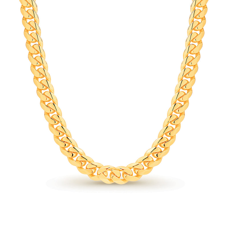 Stainless Steel Gold Plated 10Mm Cuban Link Chain 55Cm