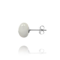 Sterling Silver White Fresh Water Pearl Stud Earrings 10Mm