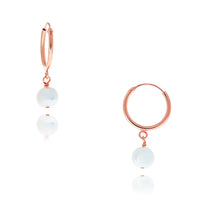 Rose Gold Hoop Earrings With Pearl