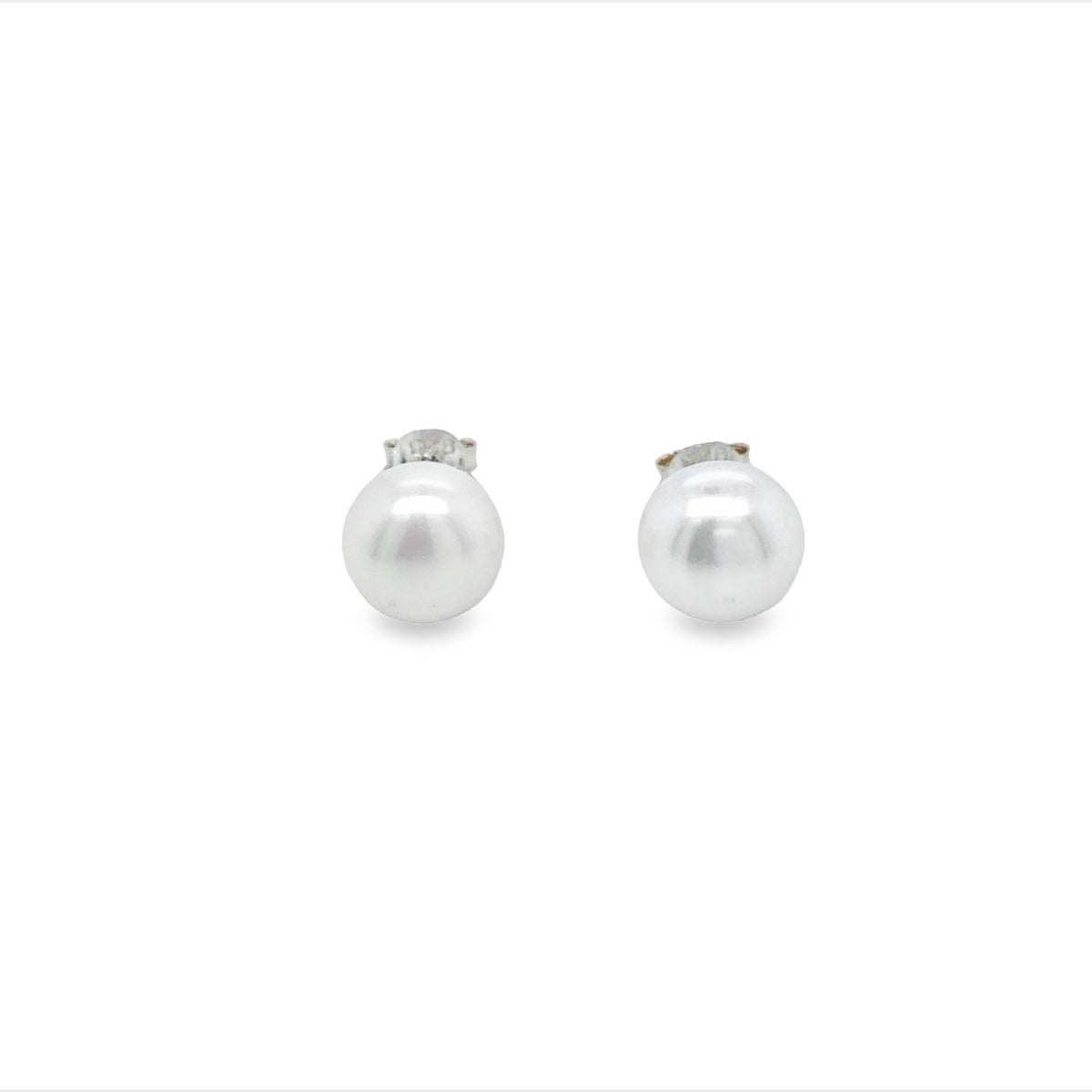 Sterling Silver Freshwater Pearl Stud Earrings - 9Mm