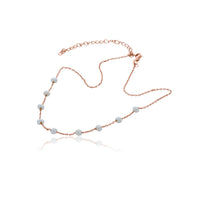 Rose Gold Plated Freshwater Mini Pearl And Chain Choker