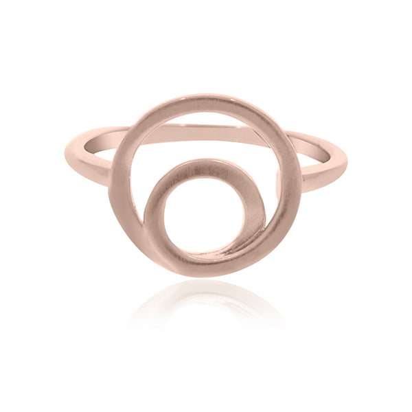 Rose Gold Plated Twist Circle Ring
