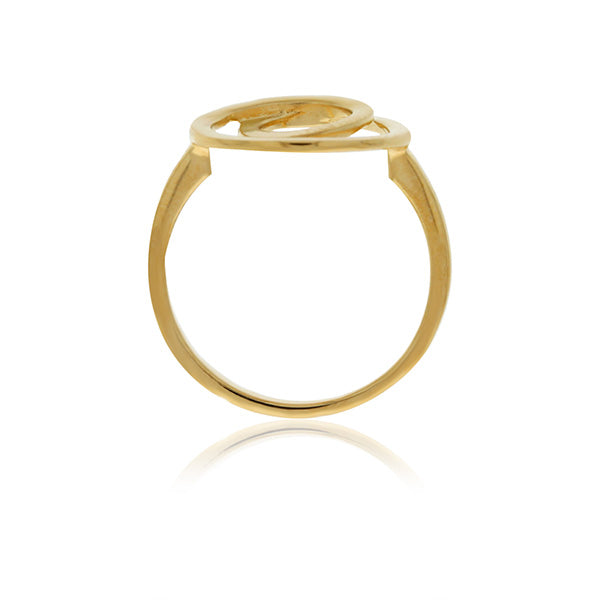 Yellow Gold Plated Twist Circle Ring
