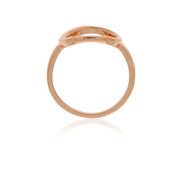 Rose Gold Plated Open Oval Ring