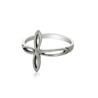 Silver Elongated Loops Ring