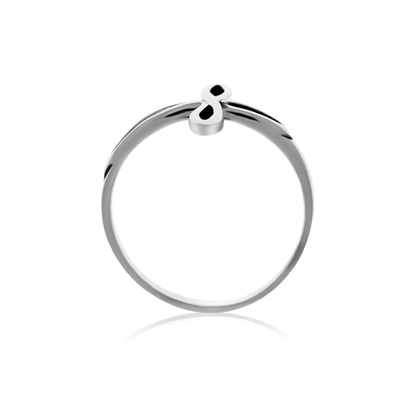 Silver Elongated Loops Ring