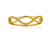 Onatah Yellow Gold Wavy Lines Ring