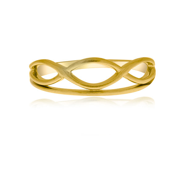 Onatah Yellow Gold Wavy Lines Ring