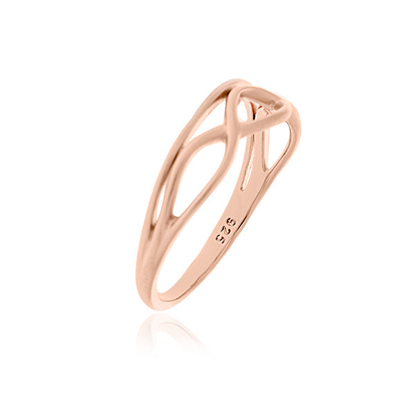 Rose Gold Plated Wavy Lines Ring