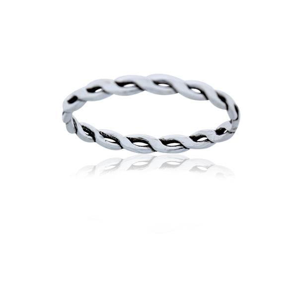 Flat Twist Braided Band Ring - Stacker Ring