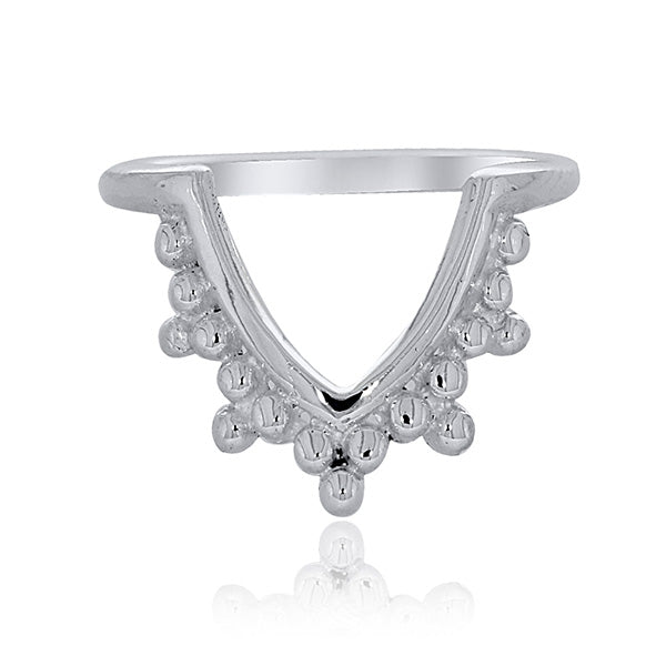 Silver Mendhi Arch Ring