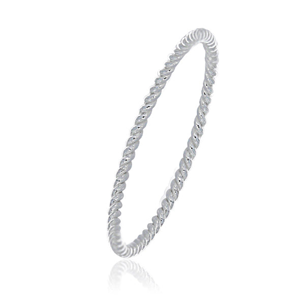 Silver Faceted Ball Ring- Stacker Ring
