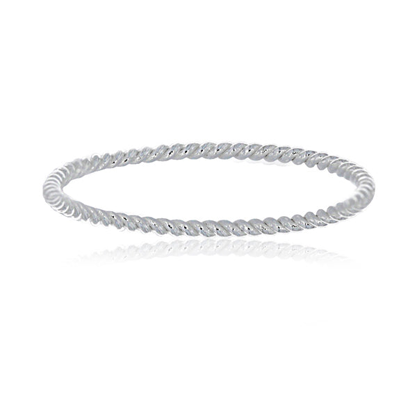 Silver Faceted Ball Ring- Stacker Ring