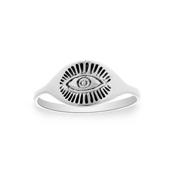 Silver Signet Ring With Eye