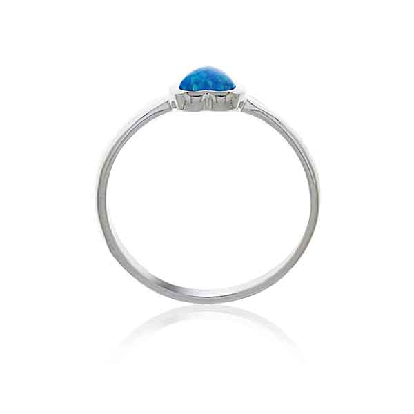Sterling Silver Heart Shaped Blue Opalite Ring