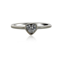 Silver Heart Ring With CZ