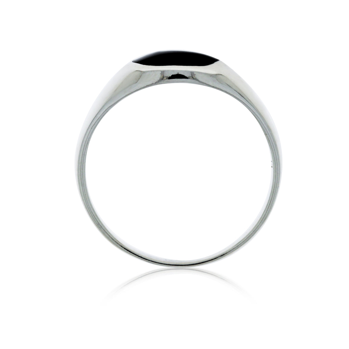 Silver Oval Onyx Signet Ring