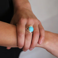 Silver Round Turquoise Ring