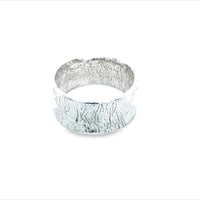 Sterling Silver 9Mm Textured Finish Ring