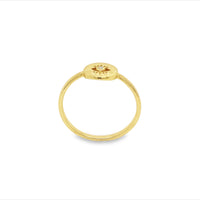 Gold Plated Evil Eye Stacker Ring With Cz
