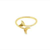 Onatah Sterling Silver Yellow Gold Plated Whale Tails Ring Size P