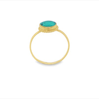 Gold Plated Turquoise Stacked Ring With Twist Surround
