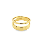 Onatah Sterling Silver Yellow Gold Plated Thick Band With Cut Out Ring Size L