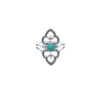Onatah Sterling Silver Mandala Ring Set With Turquoise Size 9/R/59