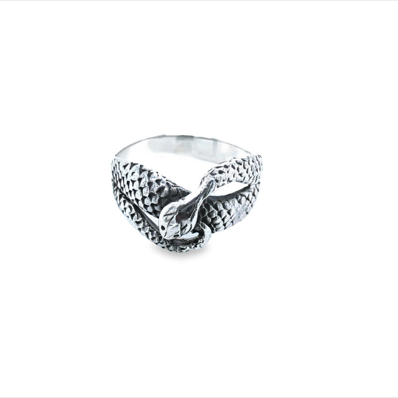 Sterling Silver Curley Snake Ring Size W.5