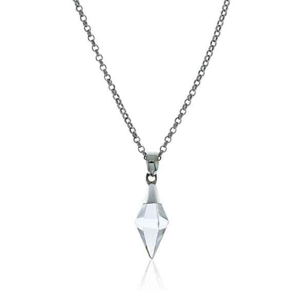 Onatah Sterling Silver Clear Quartz Crystal Prism Pendant