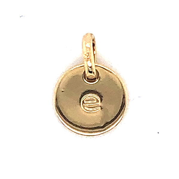 Mojo Yellow Gold Plated Initial E Charm