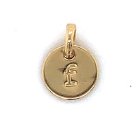 Yellow Gold Plated Initial F Charm