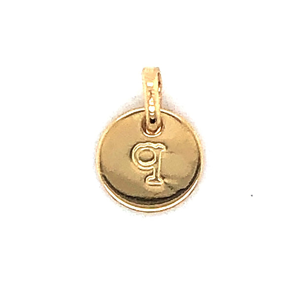 Mojo Yellow Gold Plated Initial Q Charm