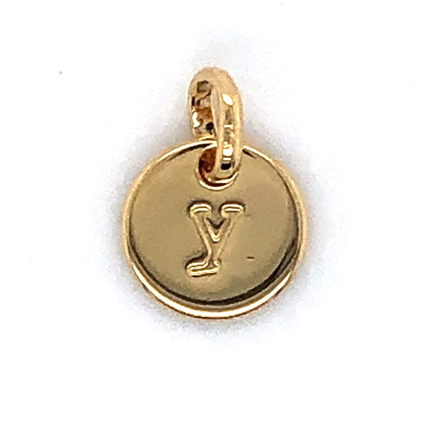 Mojo Yellow Gold Plated Initial Y Charm