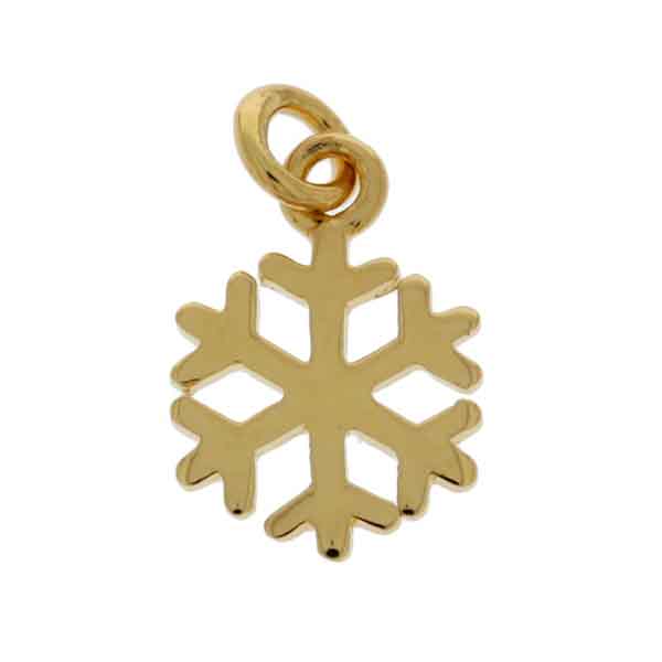 Mojo Yellow Gold Plated Small Snowflake Charm
