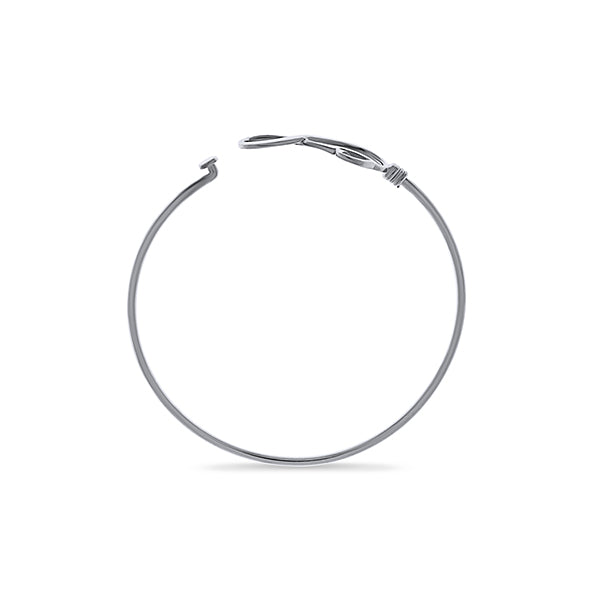 Silver Infinity And Heart Bangle