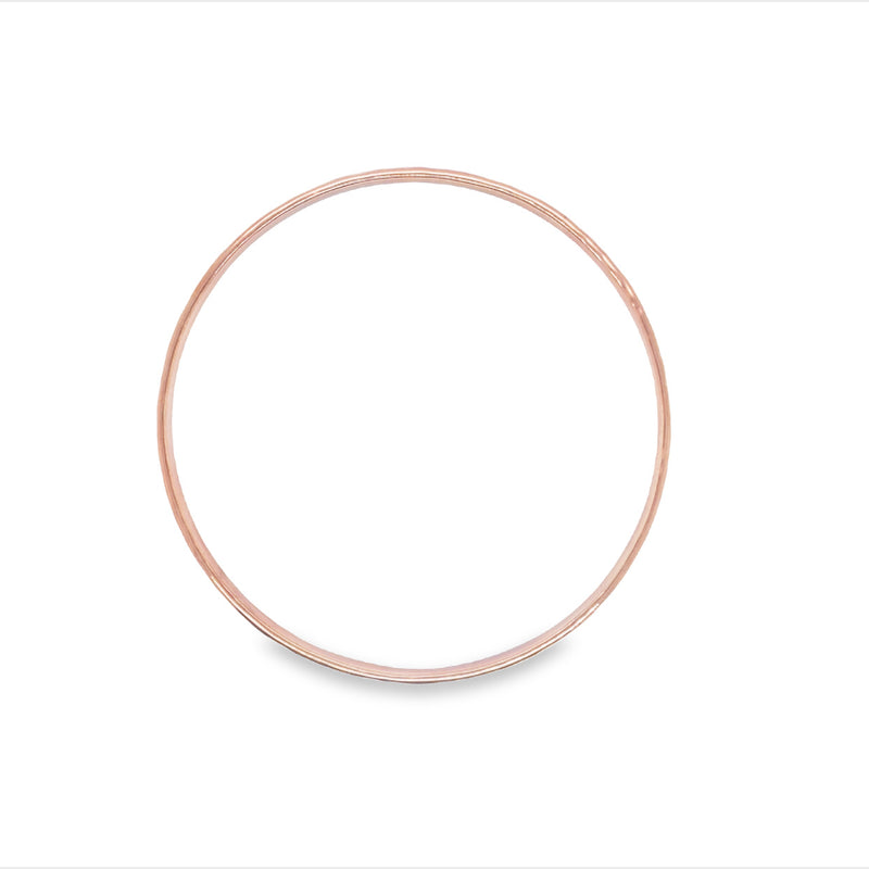 Onatah Sterling Silver Rose Gold Plated 4Mm Hammered Finish Bangle