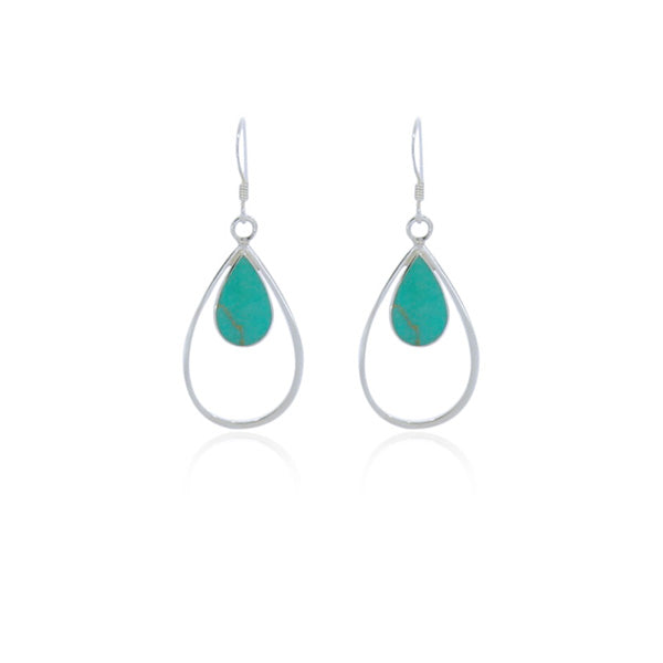 Silver Drop Turquoise Earring