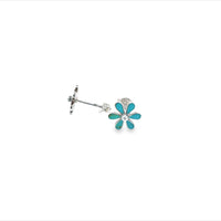 Silver Turquoise Flower Studs