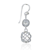 Silver Open Wire Ball And Solid Ball Earrings