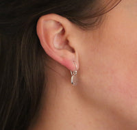 Silver Hammered Drop Earrings