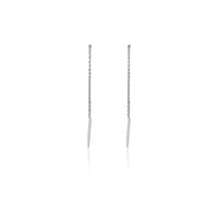 Sterling silver thread earrings with square bar