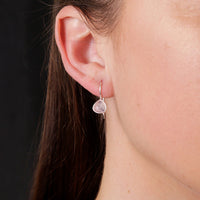 Silver Rose Quartz Drop Earrings